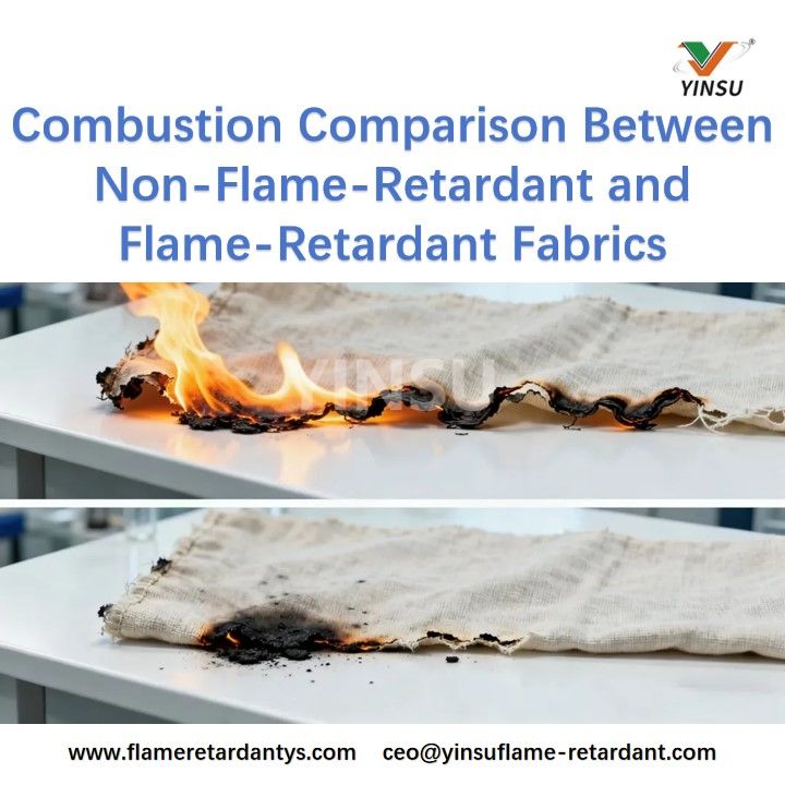 Combustion Comparison Between Non-Flame-Retardant and Flame-Retardant Fabrics مقارنة الاحتراق بين الأقمشة غير المثبطة للهب والأقمشة المثبطة للهب