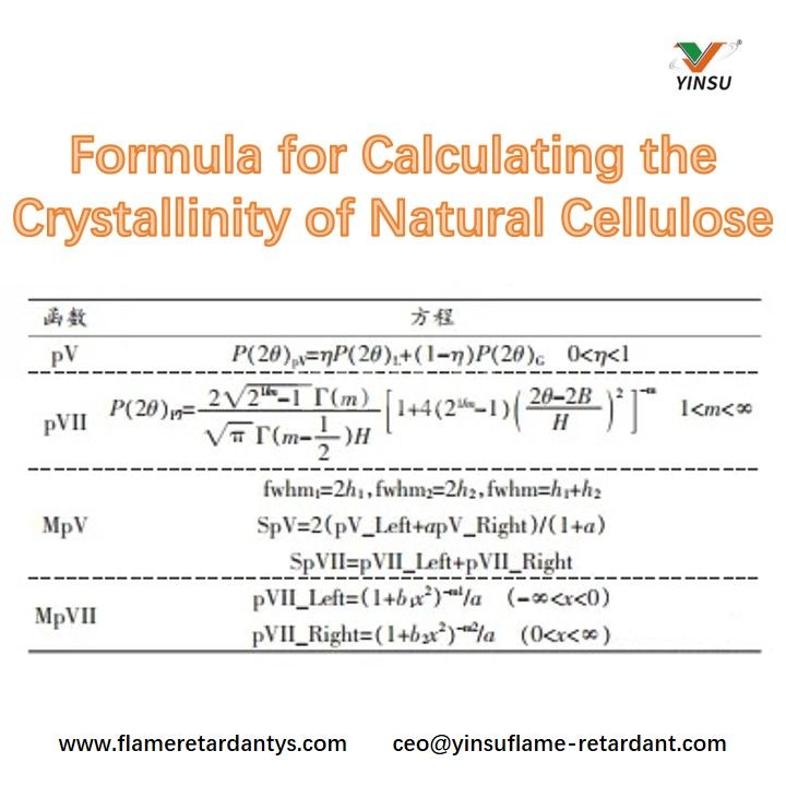 Formula for Calculating the Crystallinity of Natural Cellulose صيغة لحساب تبلور السليلوز الطبيعي