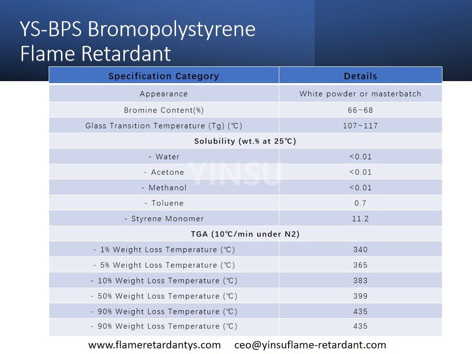 YS-BPS بروموبوليستيرين مثبطات اللهب