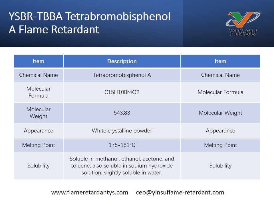 YSBR-TBBA رباعي بروموبيسفينول مثبطات اللهب